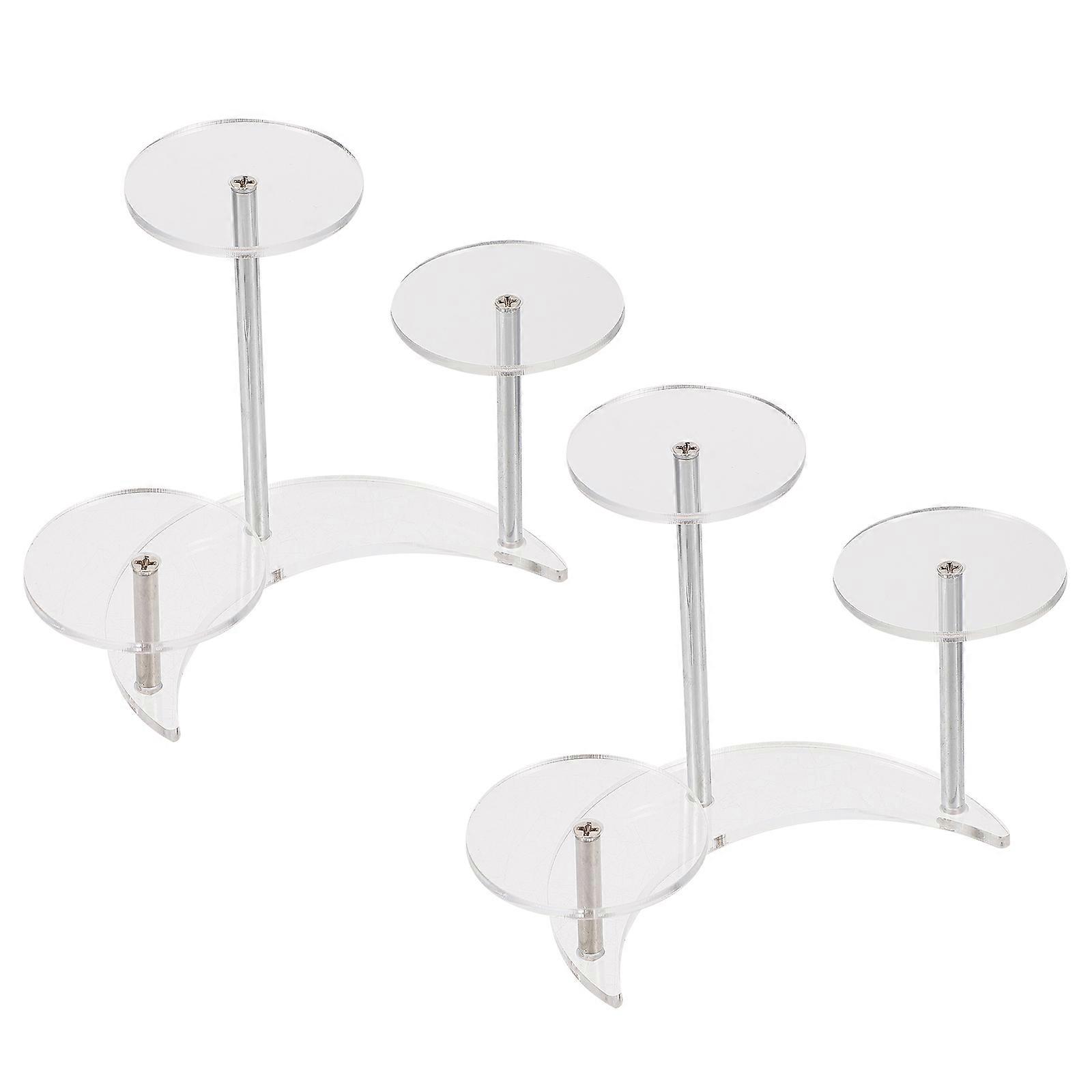 Moon Shape Holder Acrylic Display Rack for Displaying 6Pcs Transparent Stands