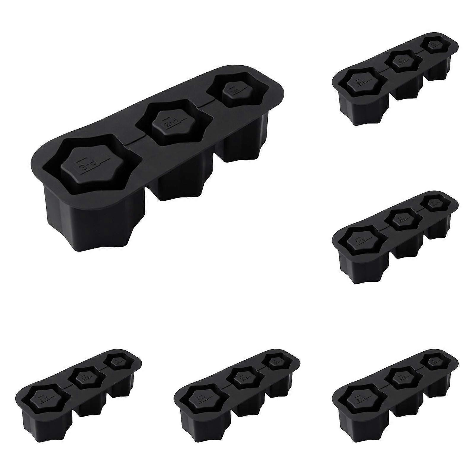 3 Grid Silicone Ice Cube Maker With Lid Hollow Cylinder Ice Cube Moulds For 30 40 Oz Ice Tray Cups Accessories *5PCS