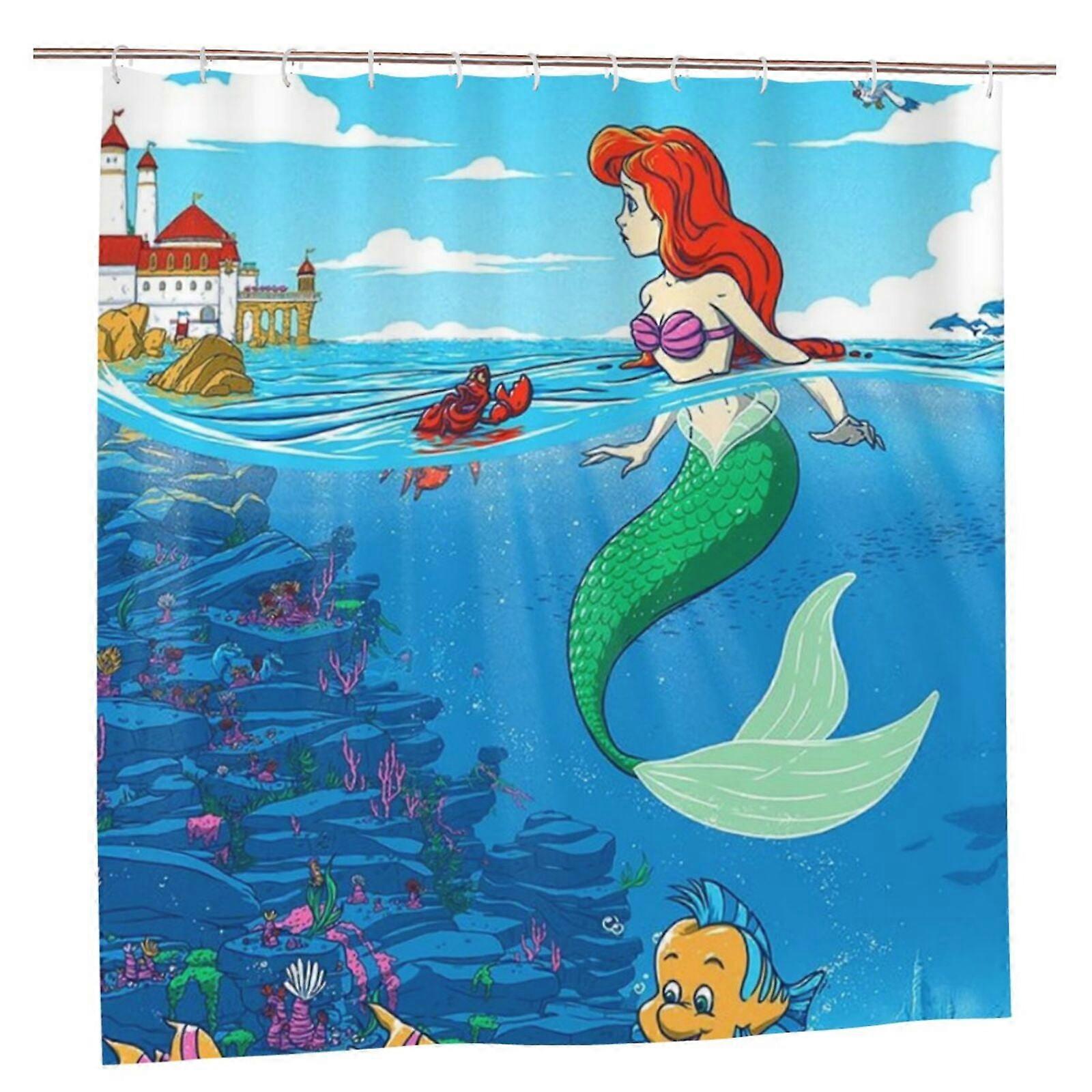 Ariel Shower curtain blackout bathroom waterproof mildew resistant blocking privacy fitting room patchwork art fine print pattern 72x72in One Size .