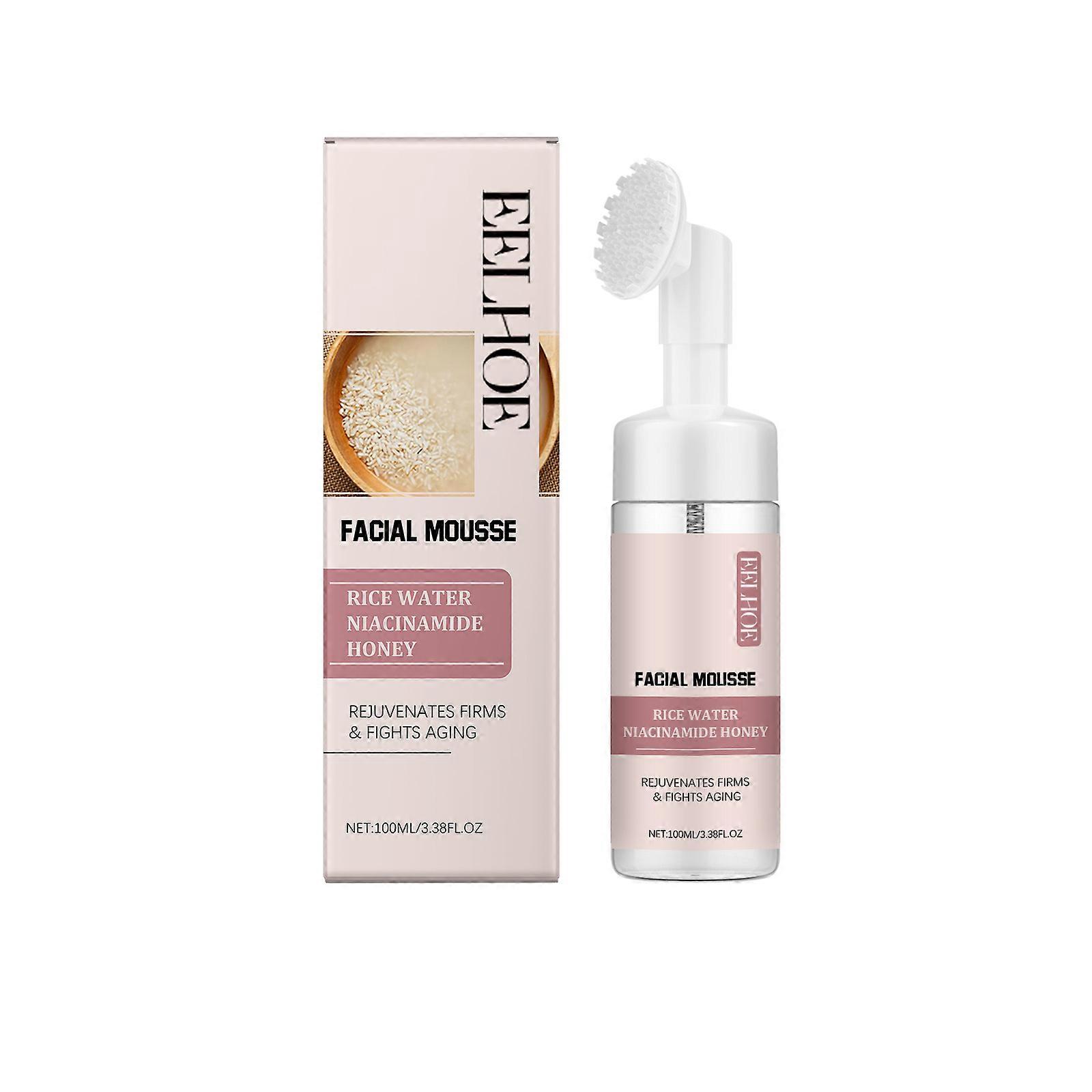RRice Water Cleansing Mousse, Gently Cleanser Exfoliating And Moisturizing Facial Skin Foam Cleanser