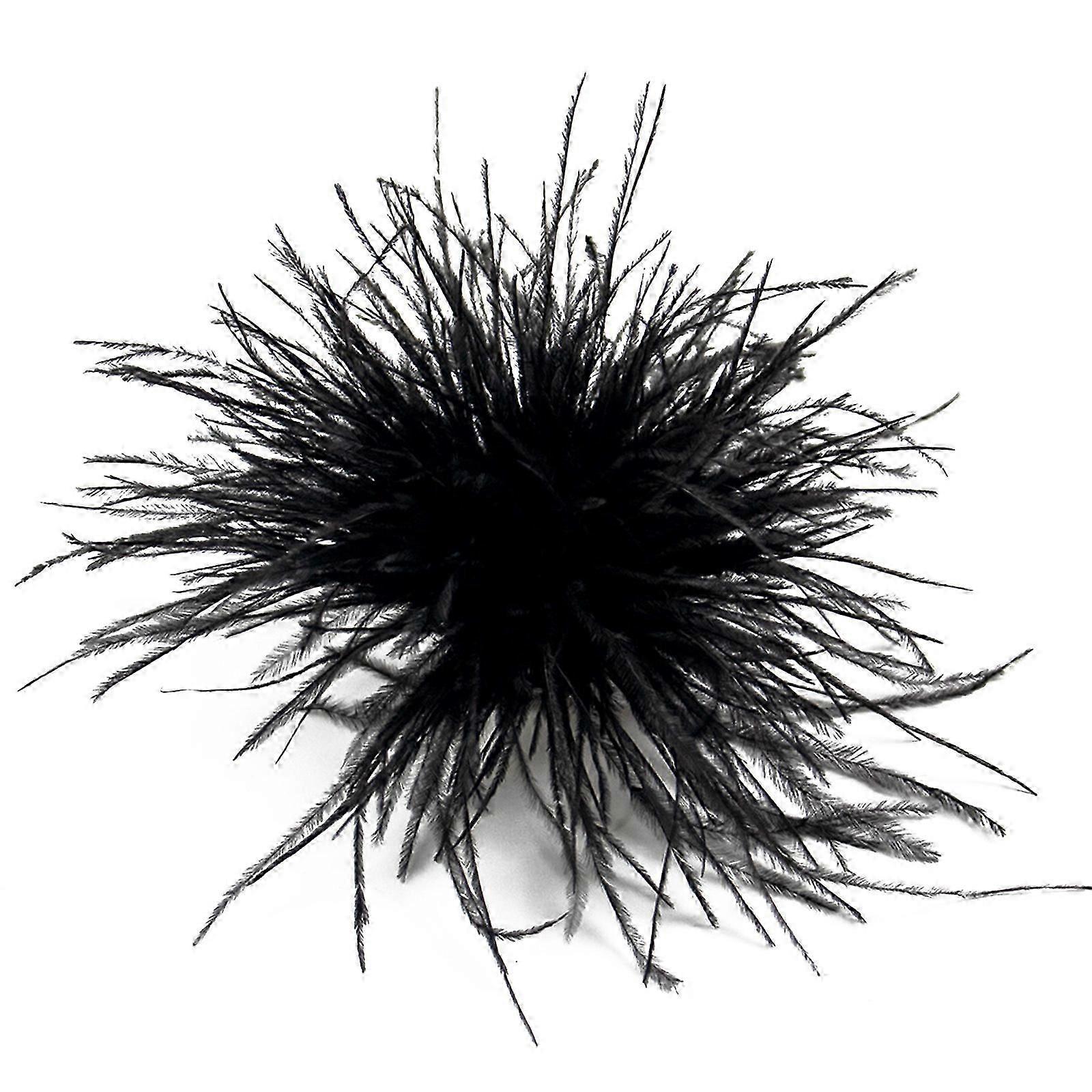 Broche en plumes d'autruche, épingle à foulard, bijoux, accessoires, vêtements pour femmes, décoration, épingle à corsage, épingles à revers, gris argenté