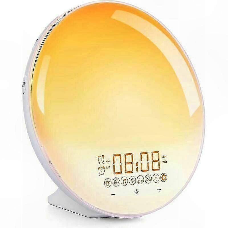 Wake-Up Light Alarm Clock with Radio, 20-Level Brightness Touch Control, Light Therapy Feature and Adjustable Effects