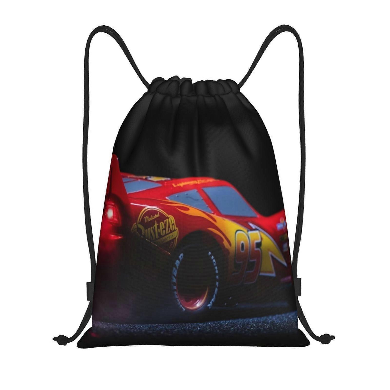 Disney Pixar Cars Classic Drawstring Bag, Collapsible, Sports, Fitness, Drawstring Bag, Unisex, Beach Sports Travel Bag Small