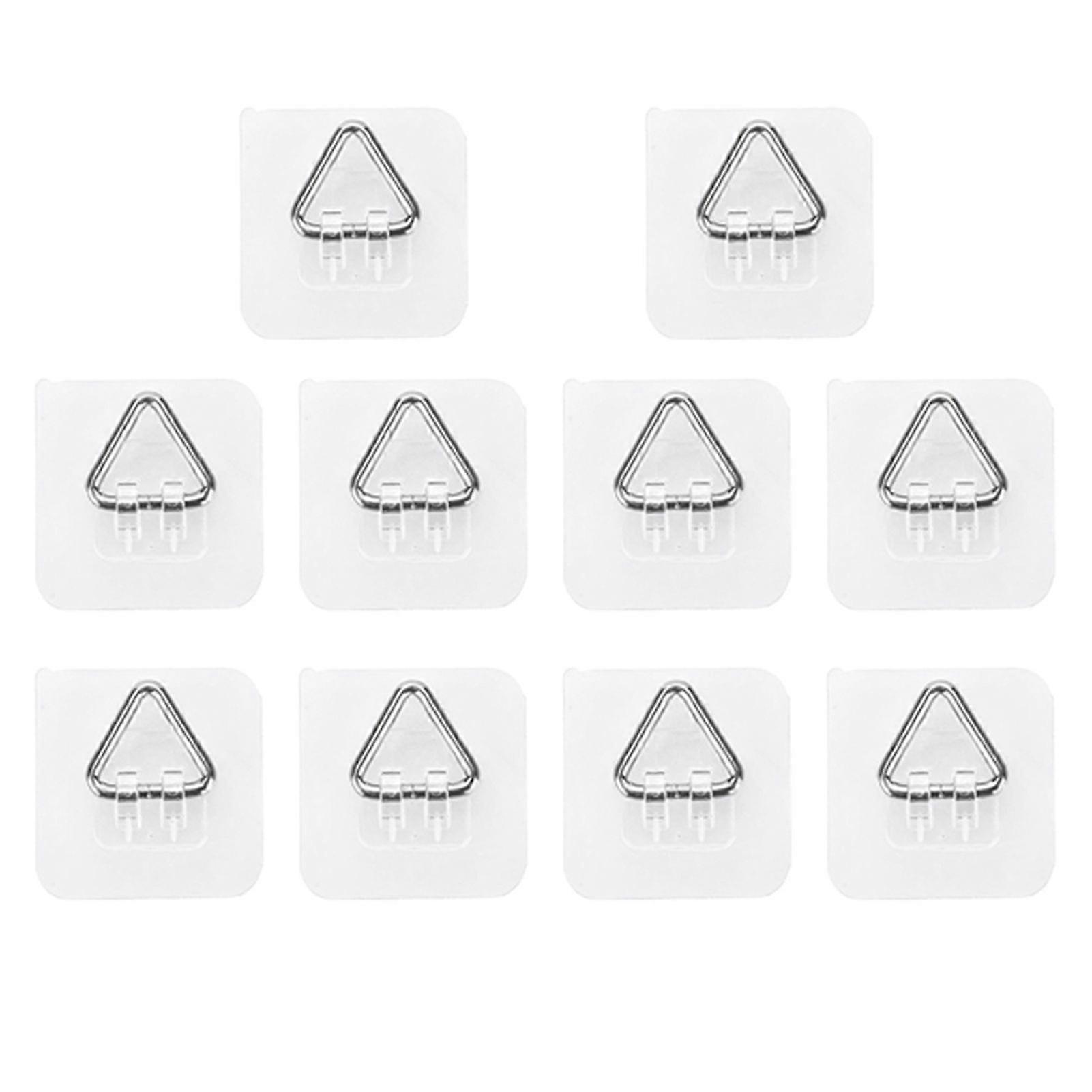 10/20/30Pcs Invisible Adhesive Plate Hangers Strong Load-bearing Easy to Install Wall Plate Hangers Picture Hanging Vertical Hooks