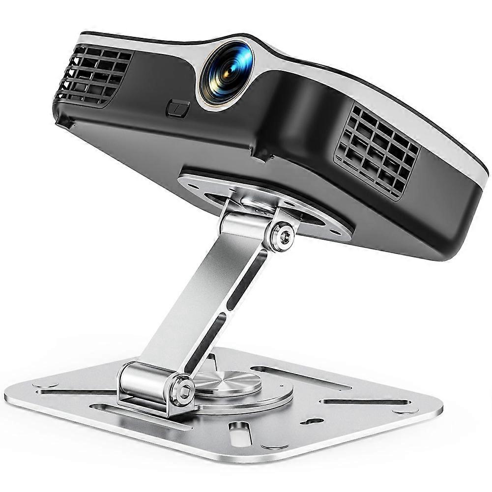 Projector Stand Desk,Wall and Ceiling Mount with 1/4inch Thread, Height Adjustable, Foldable, 360-Degree Rotation Silver