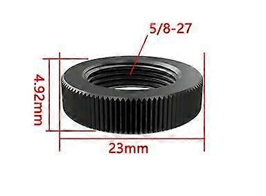 6PCS Knurled Lock Microphone Stand Nuts 5/8"-27 Double Locking Nut Black Tripod Screws Adapter for Microphone Photographic Recording Equipment