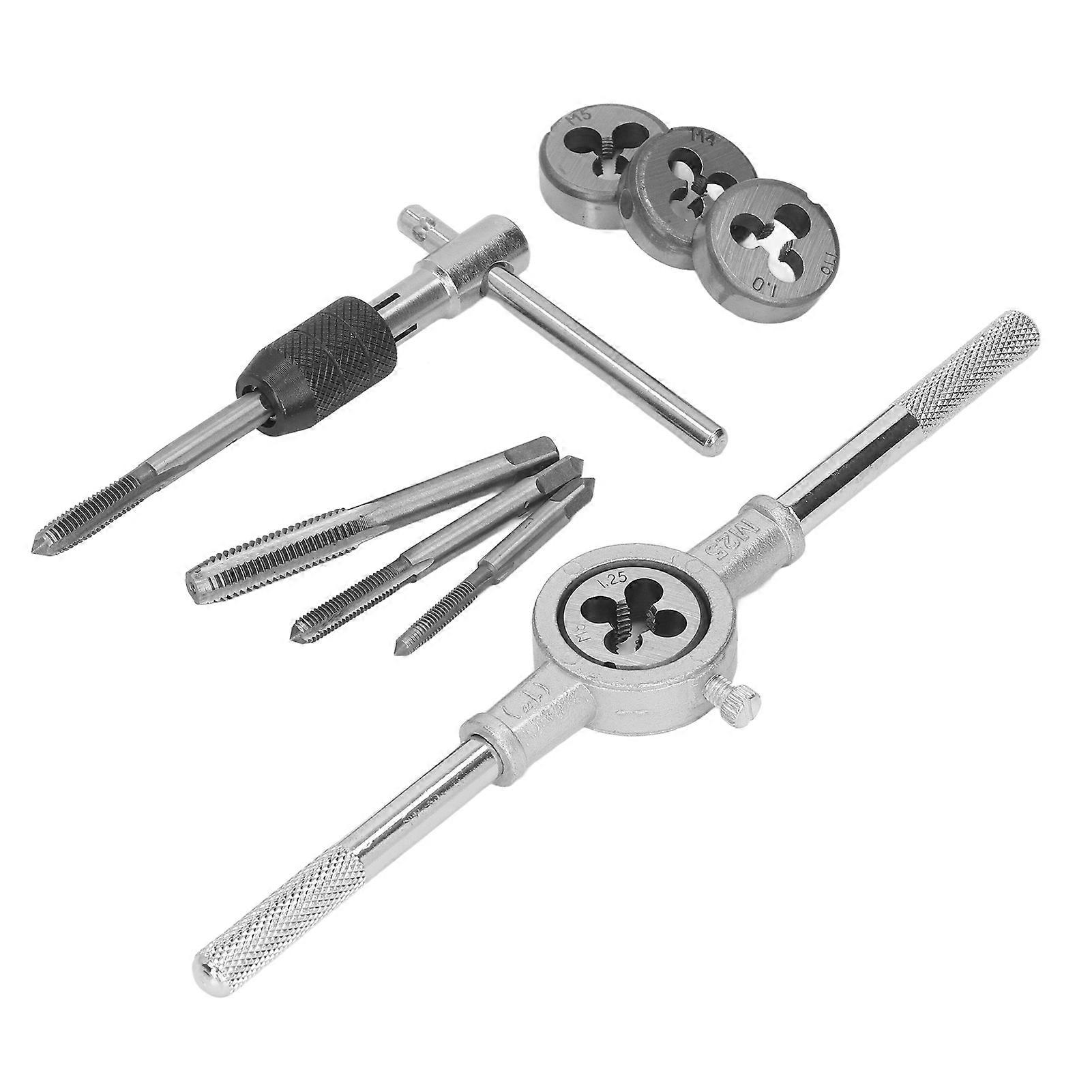 10 Pcs Tap Die Set Steel M4 M5 M6 M8 Tap Die Metric Tool Thread Renewing Creating Repair Tool Kit 