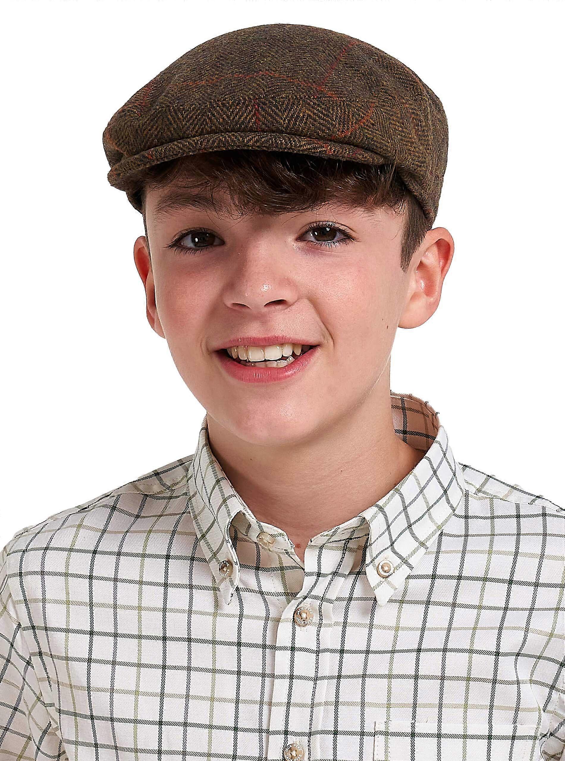 Jack Pyke Junior / Childrens Wool Blend Flat Cap Tweed Brown