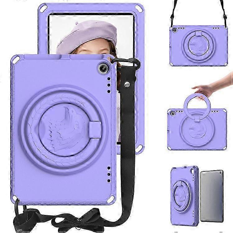 Compatible For Amazon Fire HD 8 (2022) / (2020) Case Eagle Pattern Rotating Kickstand Tablet Cover with Shoulder Strap