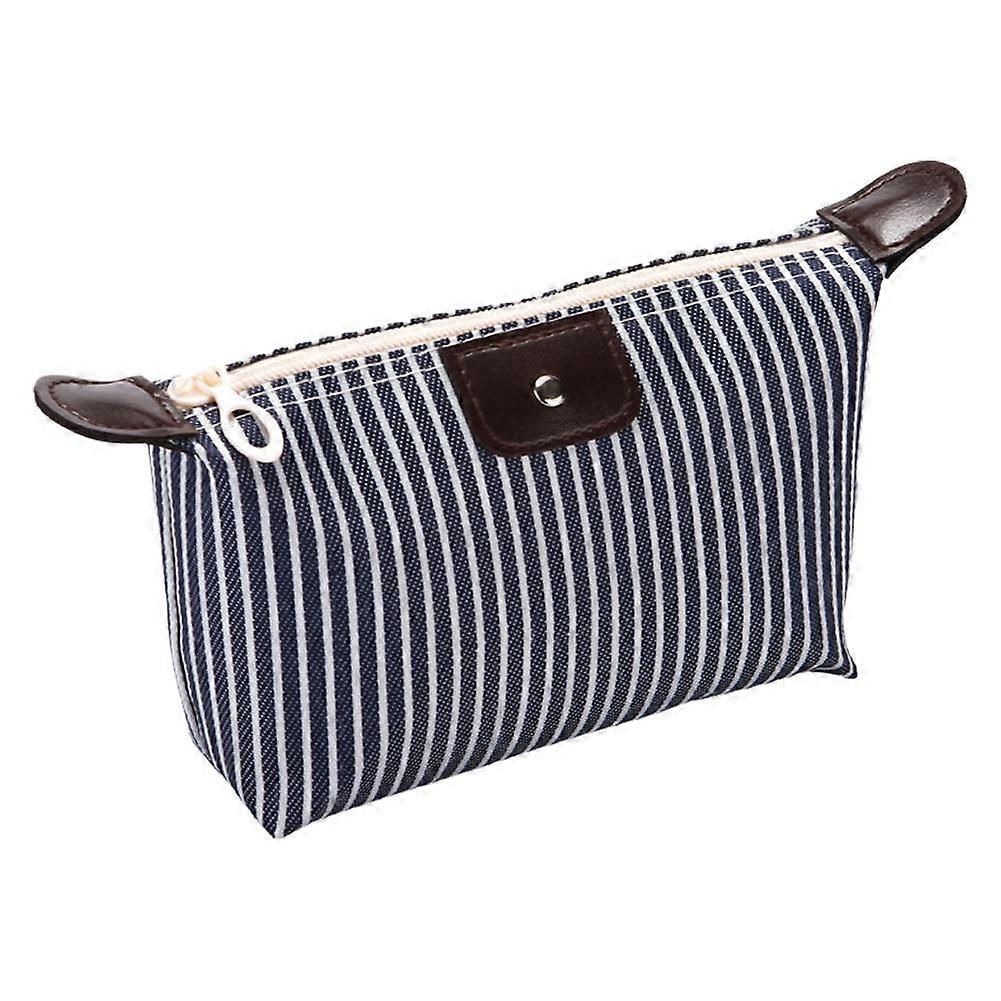 Large Capacity Canvas Cosmetic Bag Travel Toiletry Organizer with Zipper Multi-Functional Storage Simple Stylish Design