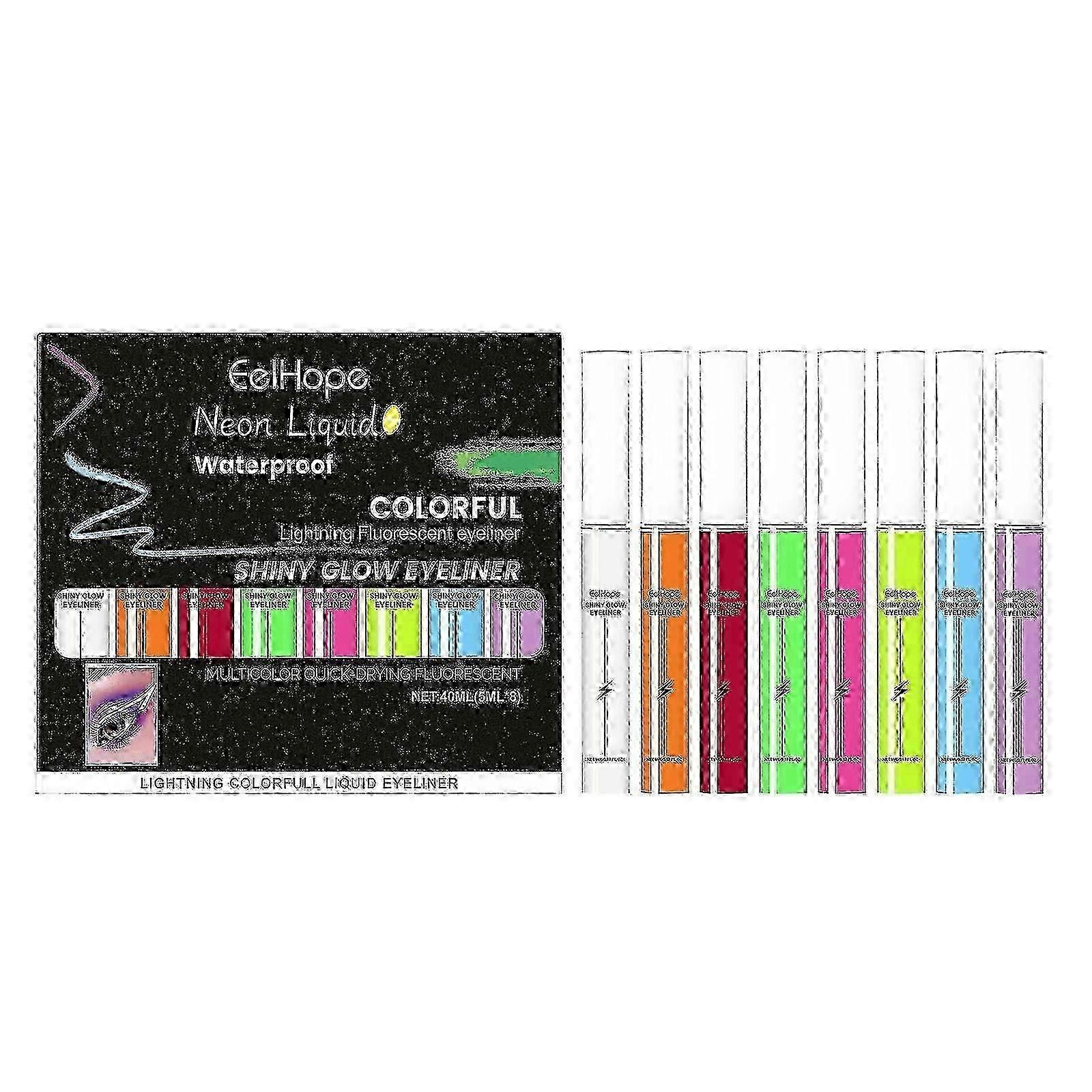 Fluoresoiva nestemäinen eyeliner kotelo väri viehätys silmänympärys kestävä väri nestemäinen eyeliner