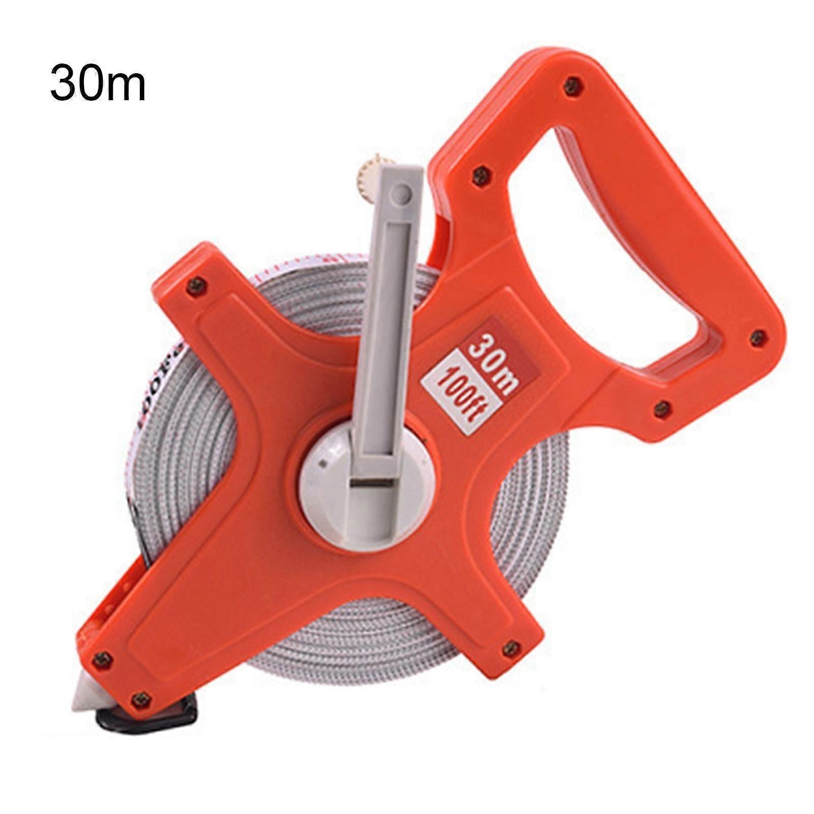 30m/50m/100m portabil Open Reel Metric Scale Nylon Band Tape Ruler Measure Tool