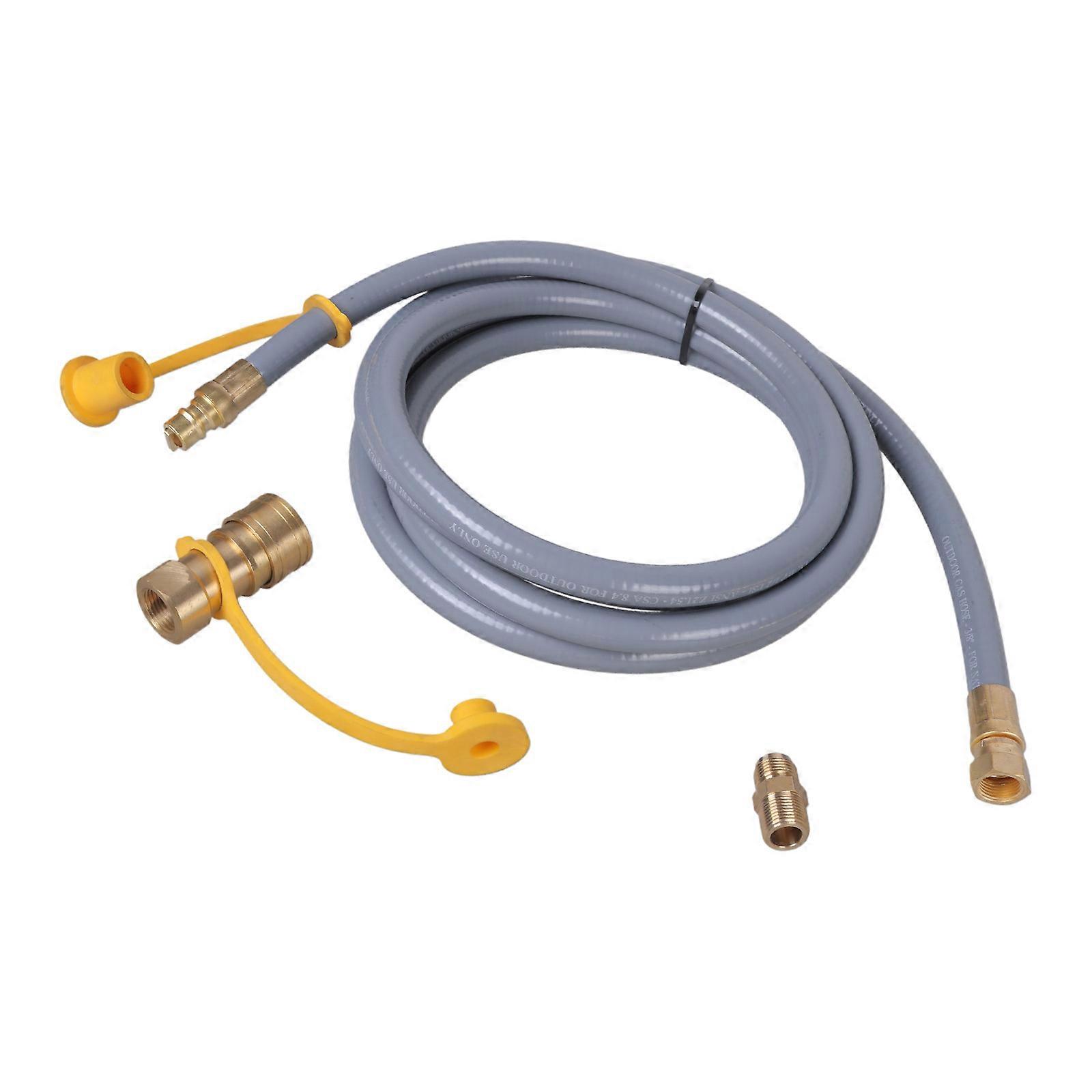 11ft 3/8inch Natural Gas Grill Hose Connecting Pipe with Quick Connect Fitting Natural Gas Conversion Kits Enduring Multicolor