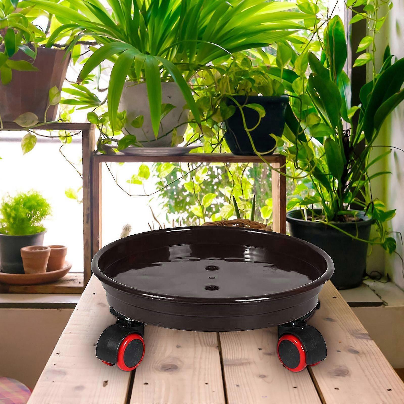 Flower Plate Cushion Base Thickened Mobile Tray With Universal Wheels