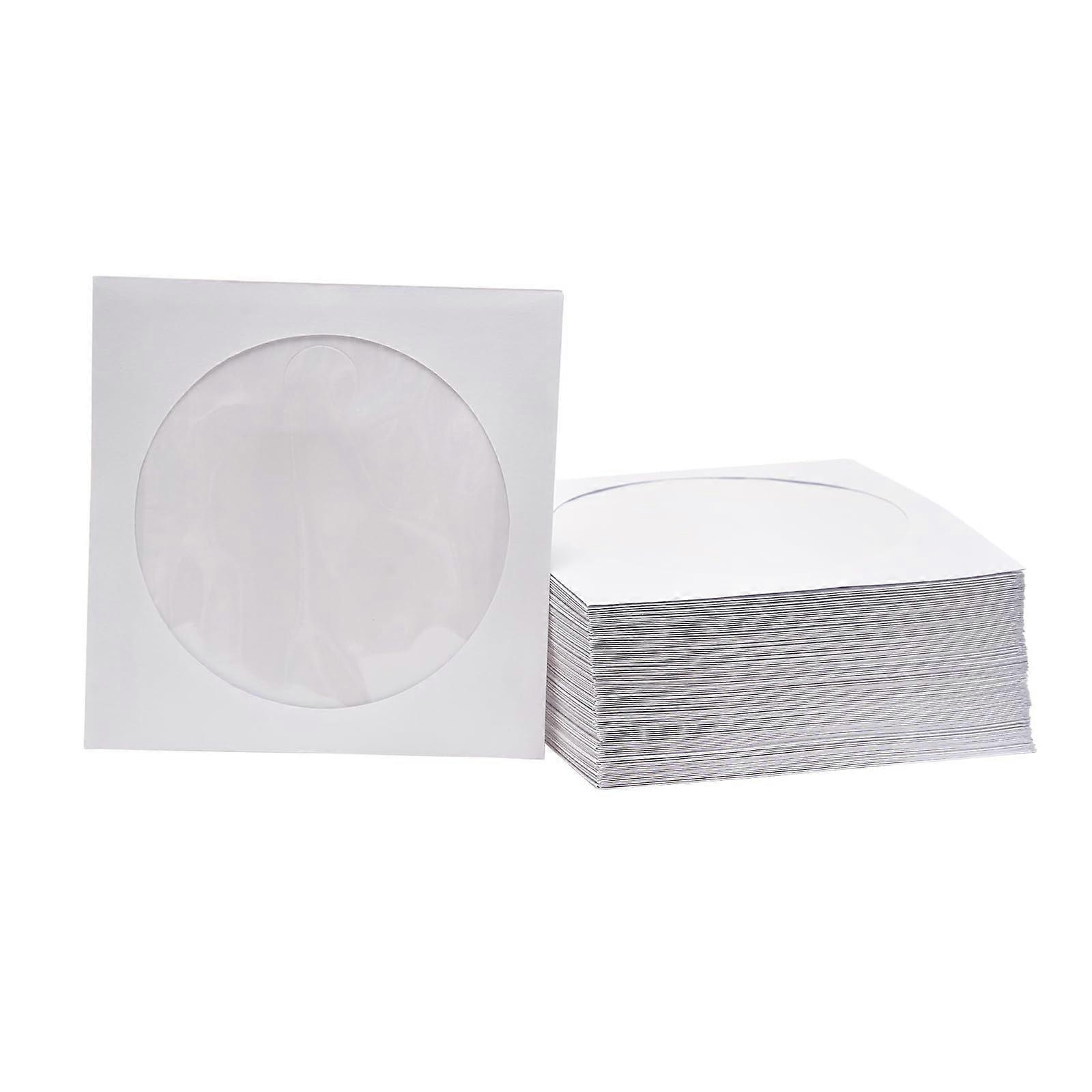 100Pcs 8cm VCD VCD Sleeves with Clear Window Reusable Dustproof Envelopes Protector for Music Movie Collection Multicolor