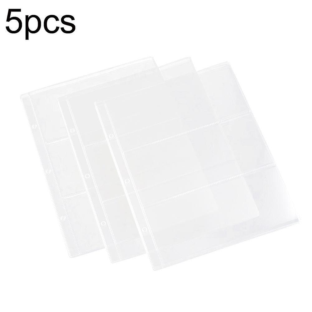 5pcs 3ポケットページ紙幣アルバム通貨紙幣スタンプストレージホルダー