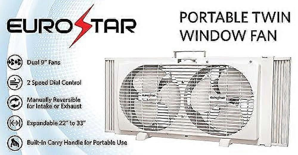 EUROSTAR 9 in 2-Speed 56 watts Power Consumption Twin Window Fan