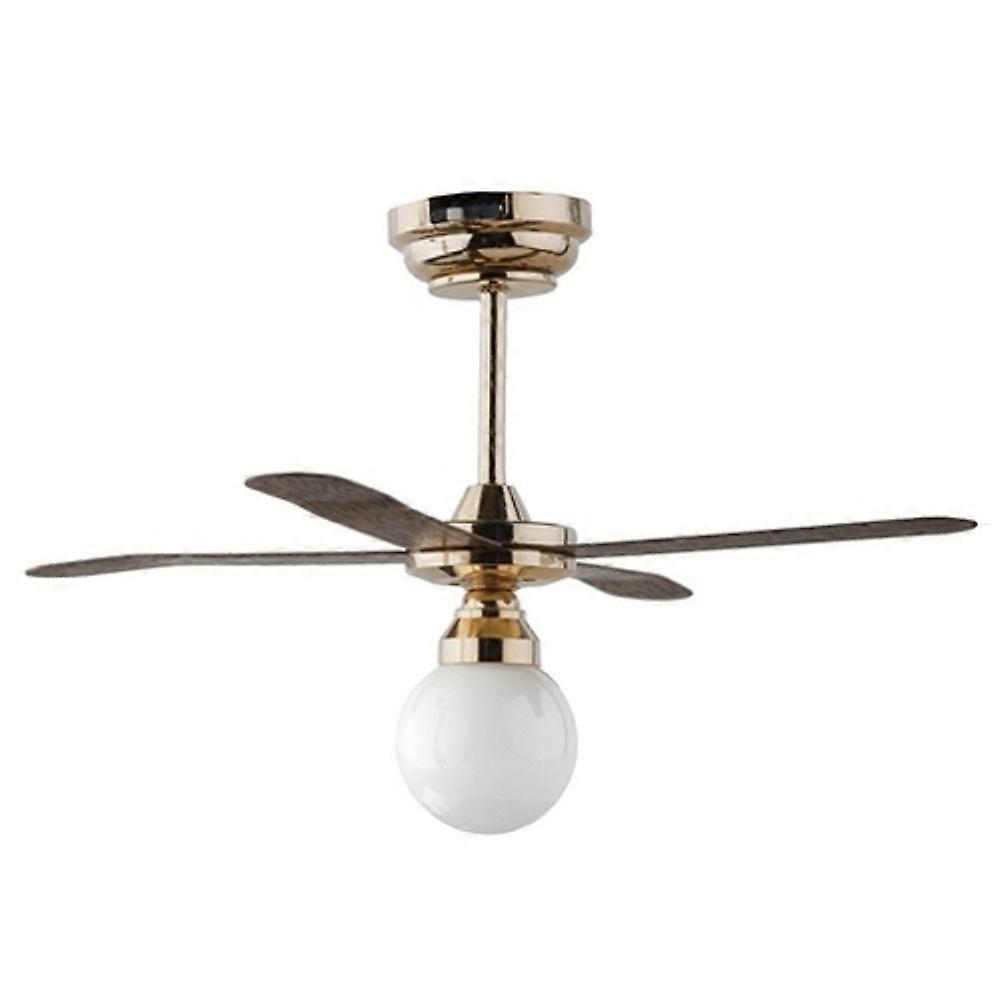 Dolls House Globe Ceiling Fan Light Miniature 1:12 Lighting Led Battery Lamp