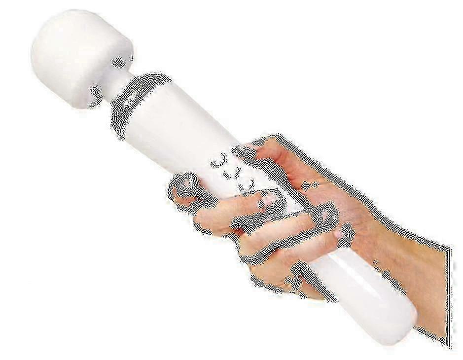 مدلك لاسلكي - أقوى قوة اهتزاز علاجية - شحن USB - أبيض