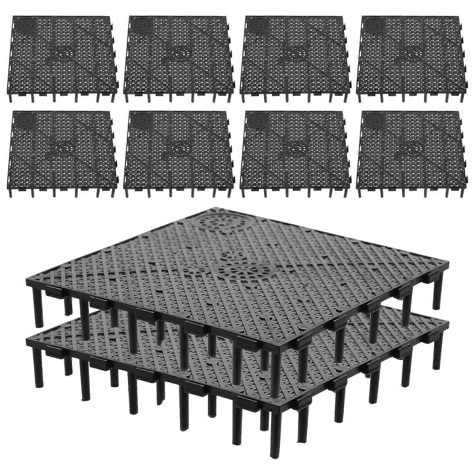 Bottom Filter Plate for Fish Tank Use 10Pcs PVC Black Splicing Filter Plate