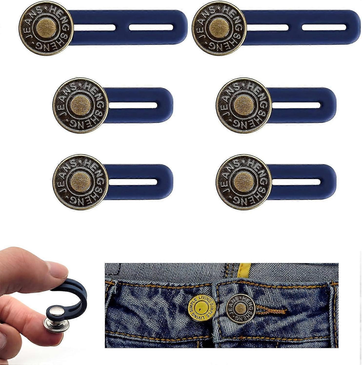 Waistband extender with button, 6 pieces