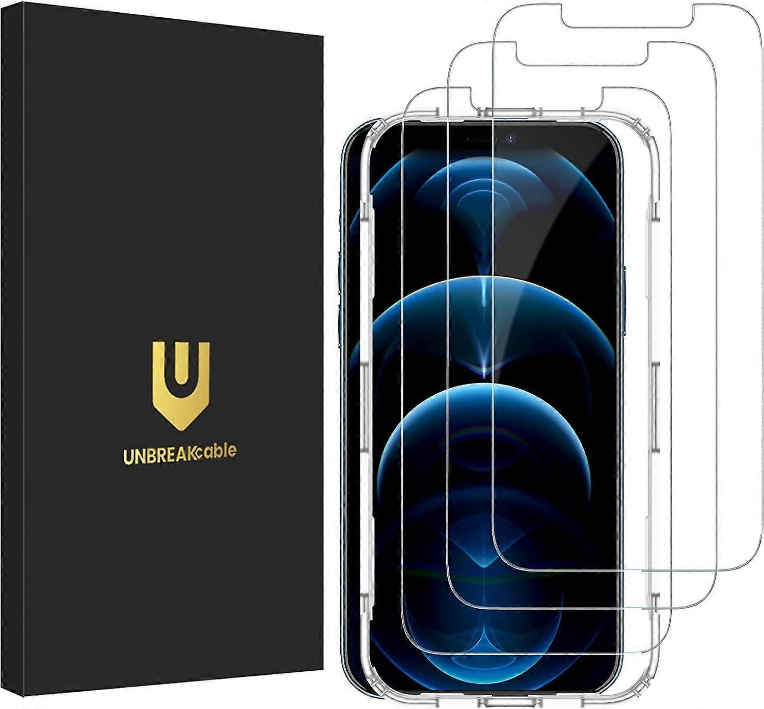 3-Pack Screen Protector for compatible with iPhone 12 Pro Max, Double Shatterproof Tempered Glass [Easy Installation] [9H