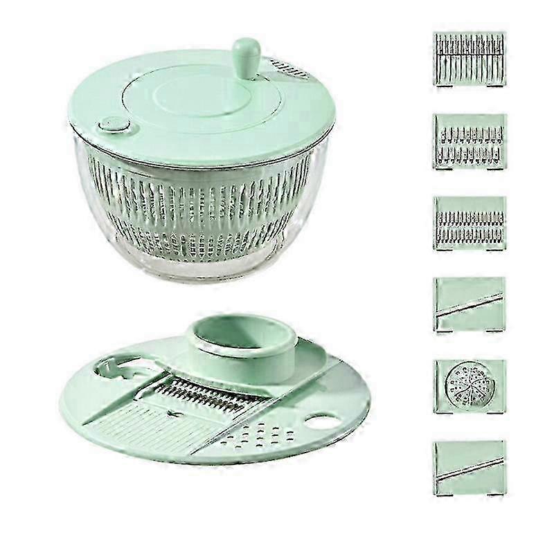5 In 1 Vegetable Spin Chopper, Salad Spinner with Slicer, Lettuce Spinner Dryer