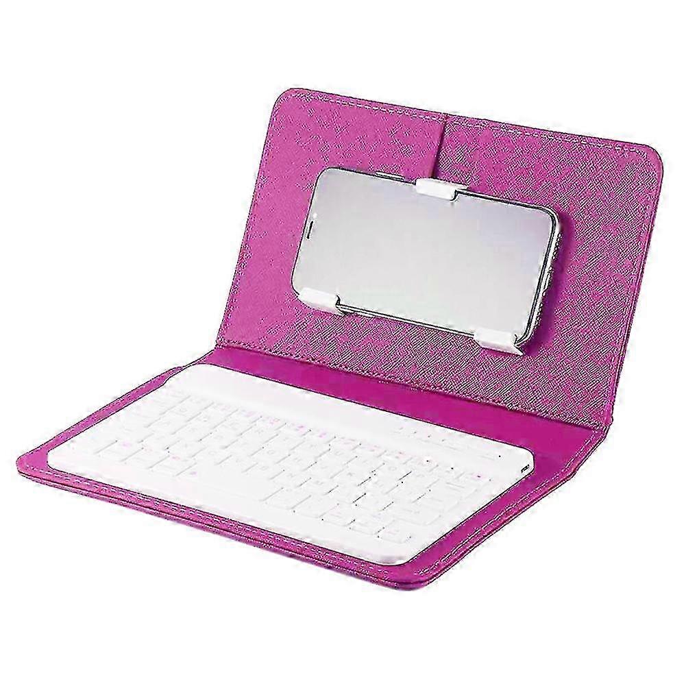 Compact wireless keyboard for smartphone with leather protection