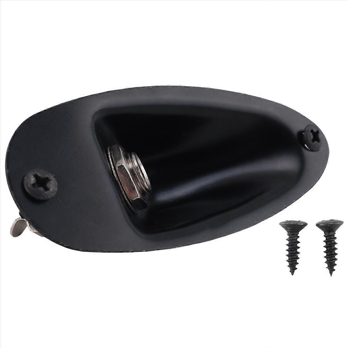 Black Boat Style 1/4 inch Guitar Pickup Output Input Jack Plug Socket