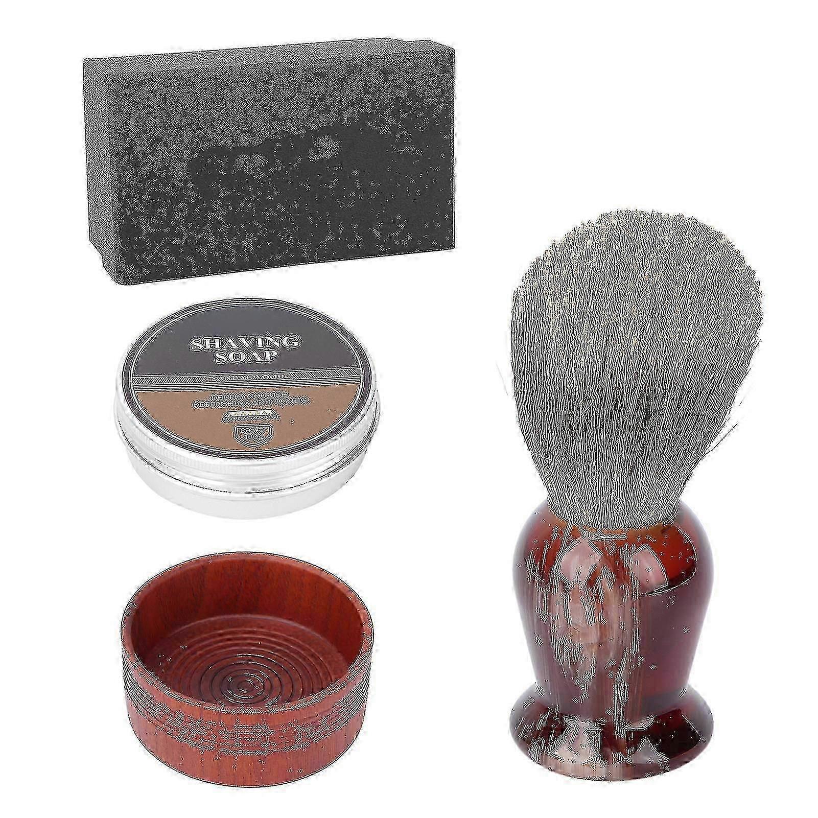 Bluezoo Men's Shaving Beard Kit Shaving Brush Foam Bowl Shaving Soap Beard Grooming Set
