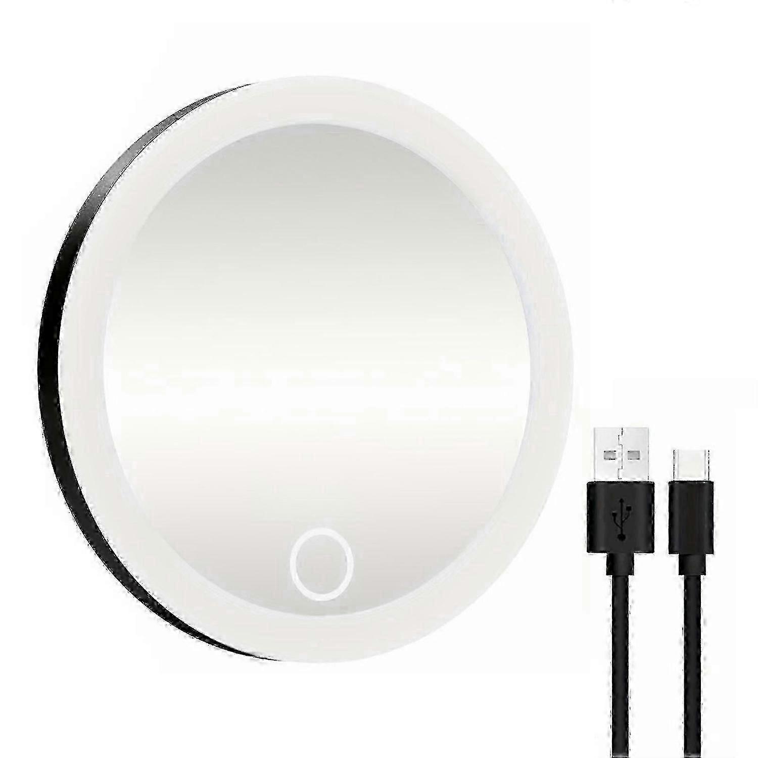 10X-30X Magnifying Mirror with 3-Color LED, Suction Cup, Dimmable, USB Rechargeable, Portable Travel