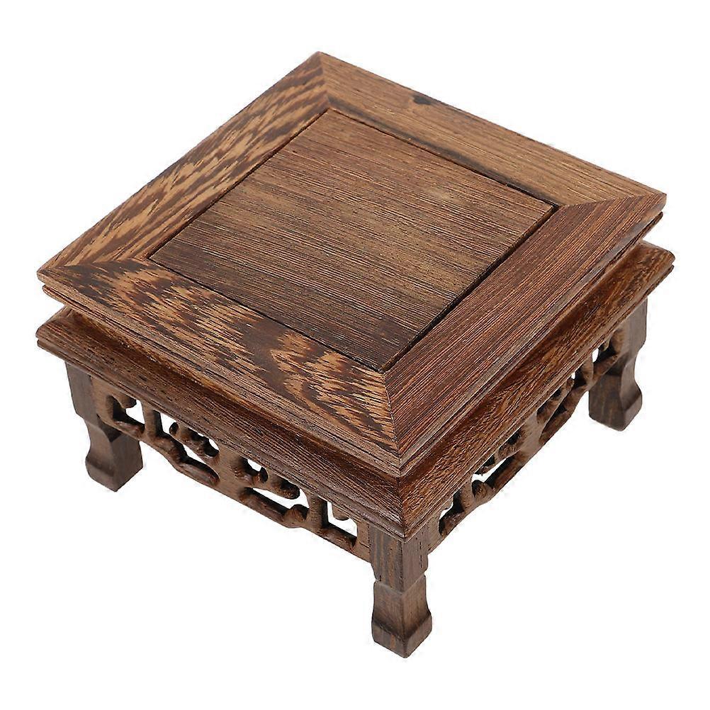 Chicken Wing Wood Base Wood Riser for Plant Display Rectangular Stand