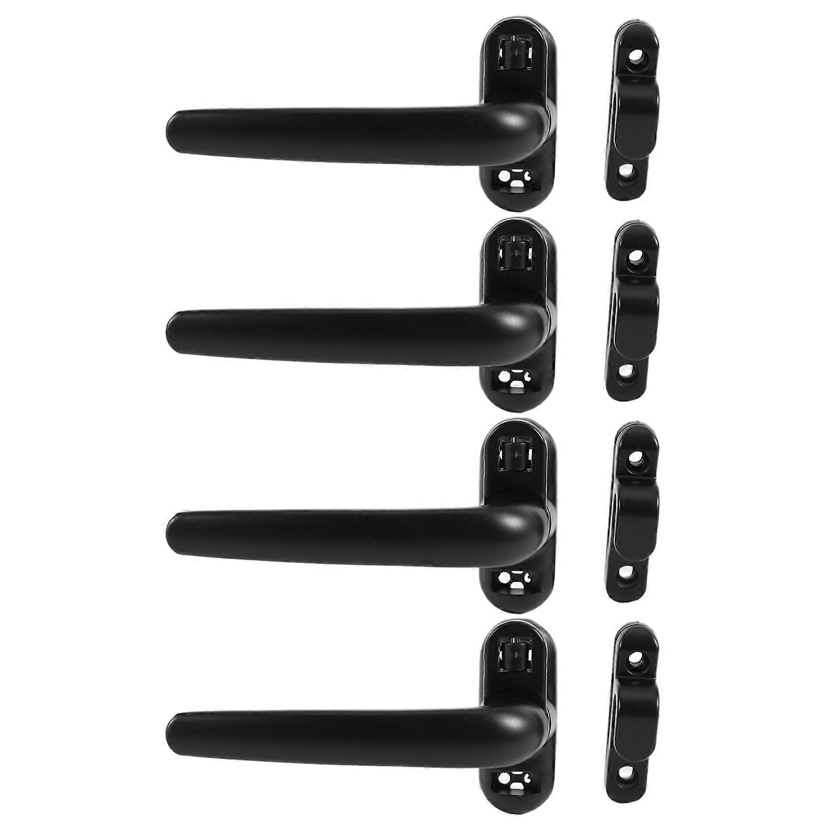 4X Door and Window Handle Lock Casement Window Lock Wheel Handle Black