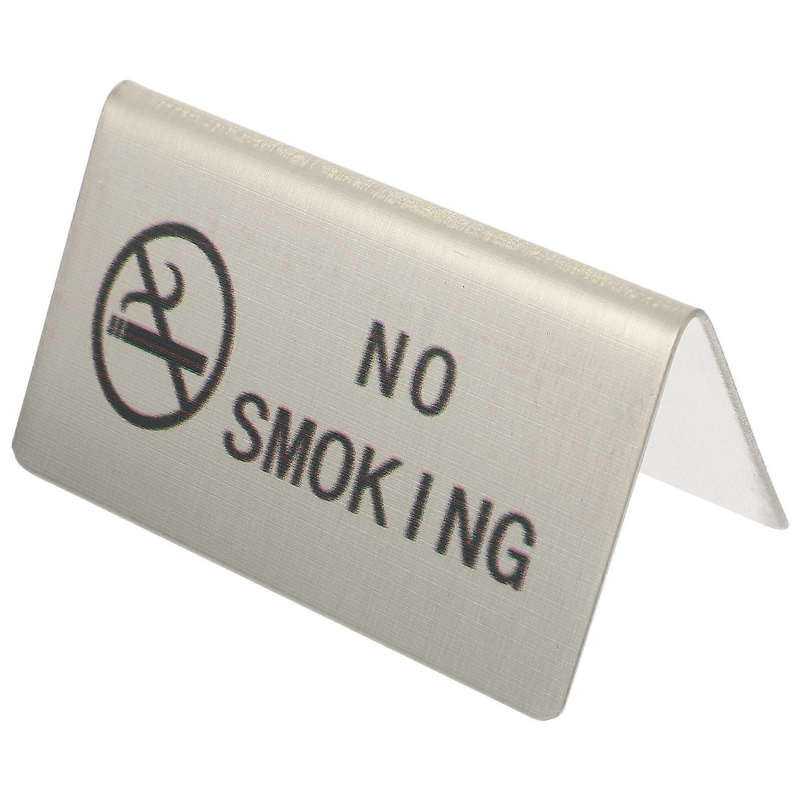 Stainless Steel No Smoking Indicator Board for Tables 3Pcs Set