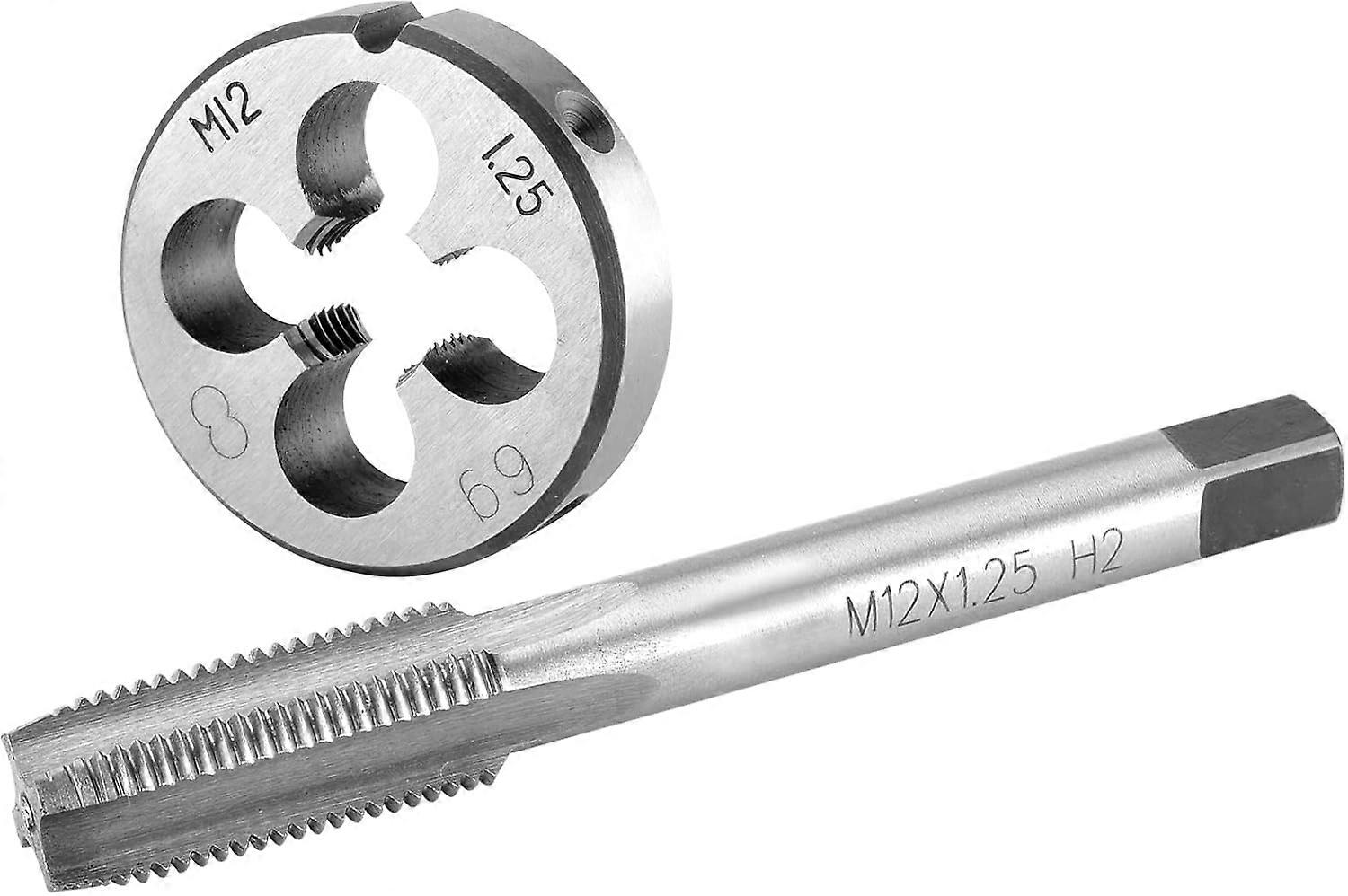 M12 x 1.25 tap and die set (right-handed), M12 x 1.25 machine thread tap and round die