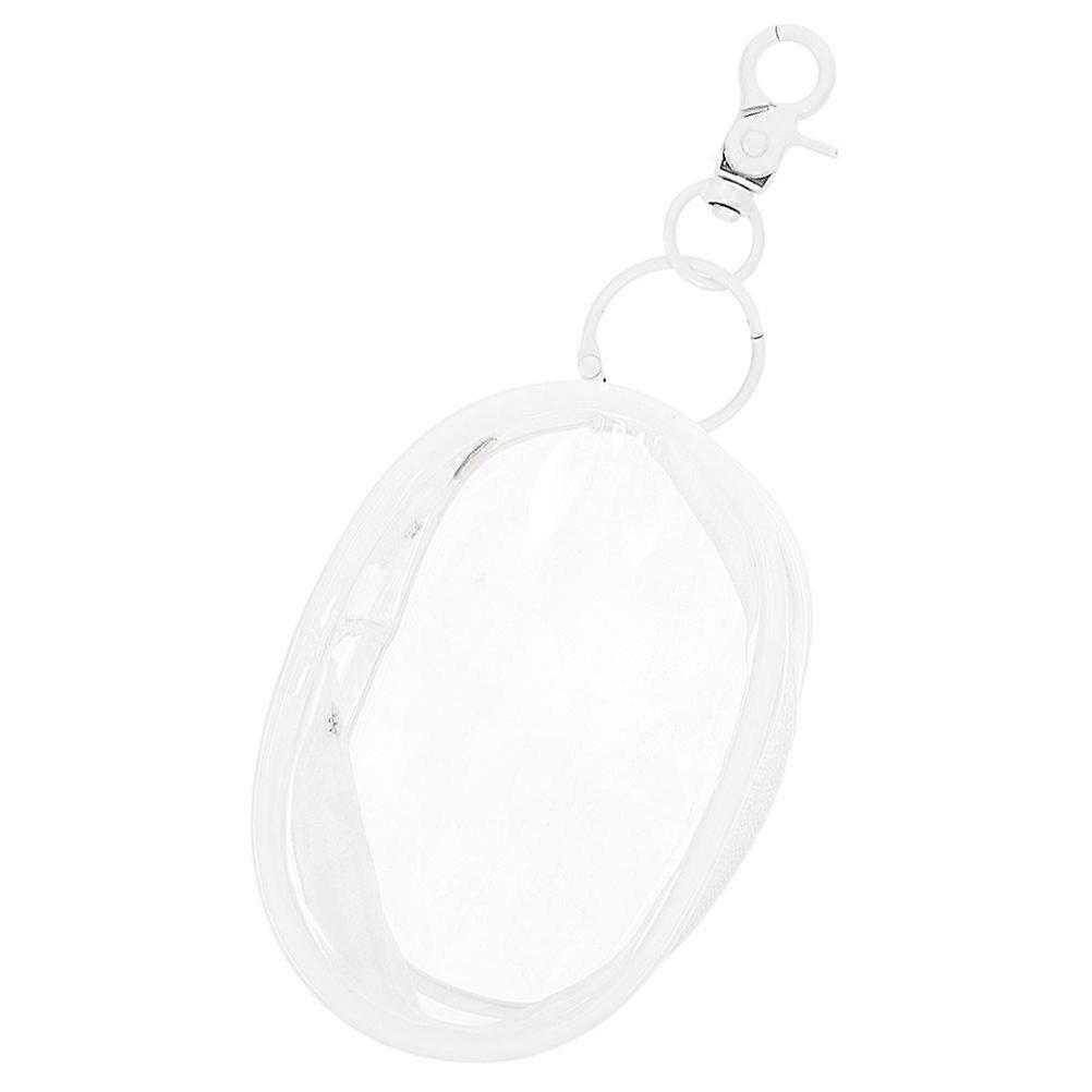 Clear Figure Display Bag with Keychain for Storage Use White PVC