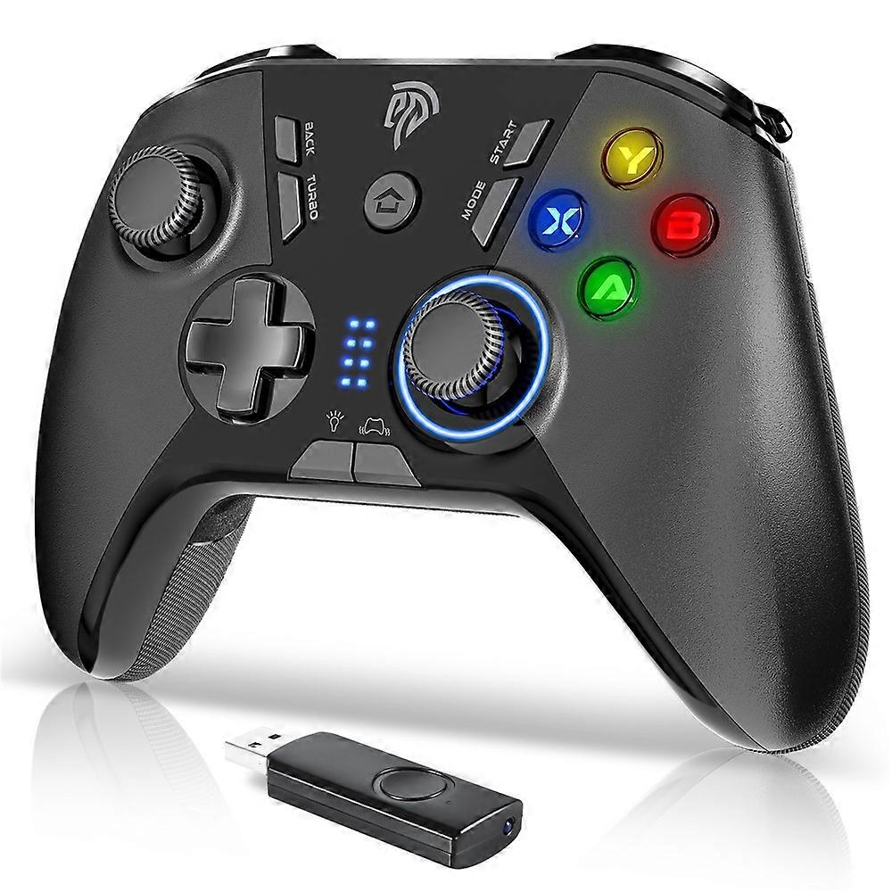 EASYSMX ESM-9110 2.4G Wireless Gaming Controller Dual-Vibration Plug and Play Gamepad Joystick for Windows PC / Steam Deck / PS3