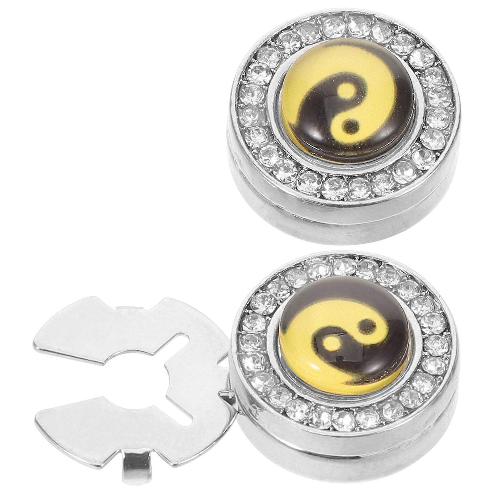 Tai Chi Pattern Sleeve Button Covers for Clothes Decoration 1Pair Metal Accessory
