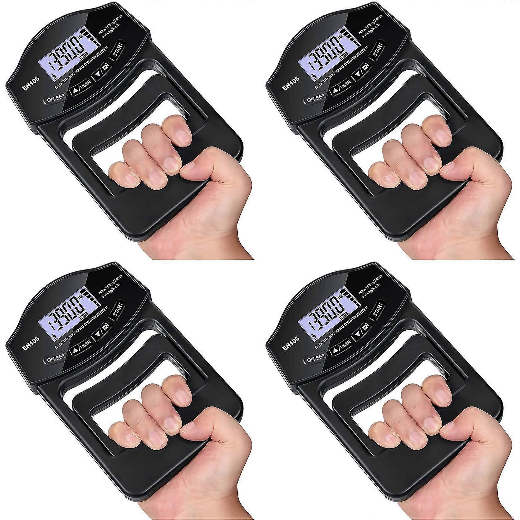 4X Grip Strength Tester, 396Lbs/180Kg Digital Hand Dynamometer Grip Strength Meter USB LCD Screen Hand Grip Dynamometer