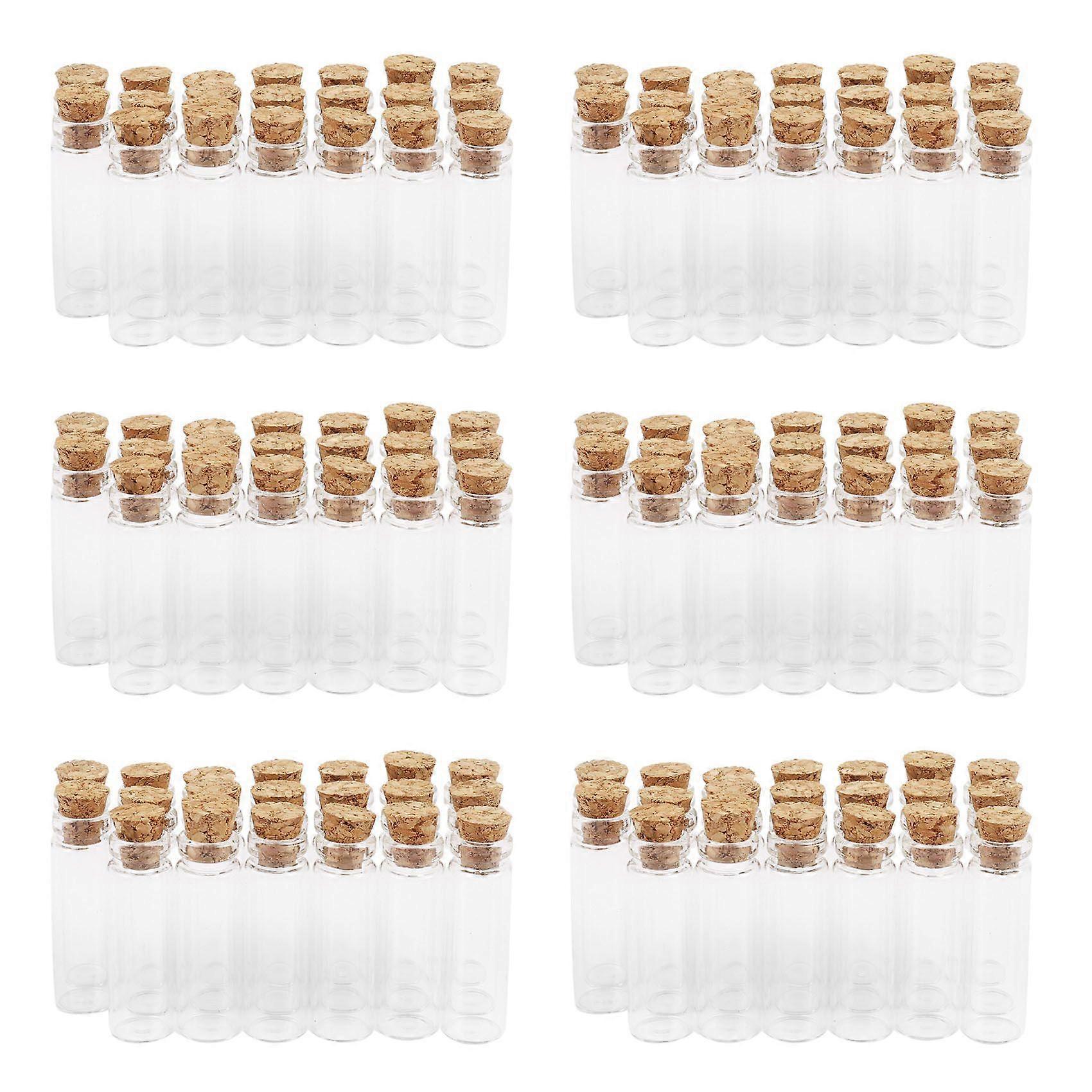 120Pcs 11X32Mm Tiny Mini Empty Clear Cork Glass Bottles Vials 2Ml
