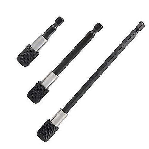 3Pcs Drill Bit Holder Set, 1/4 Inch Hex Shank Magnetic Bit Extension with Quick Change Design