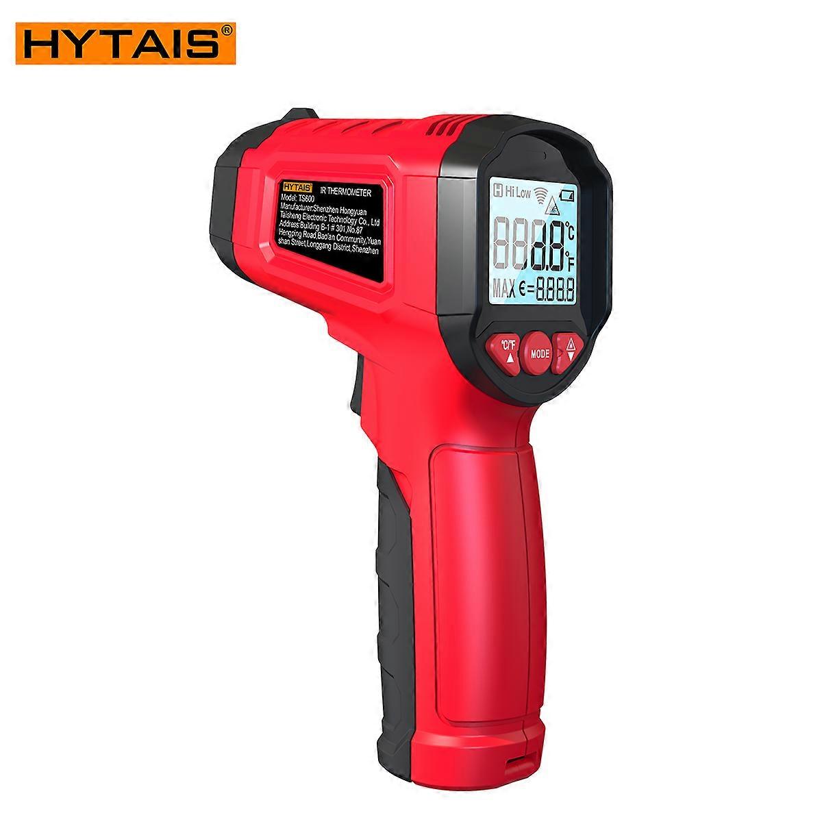 TS600 Infrared Thermometer Digital Temperature Gun Laser non-contact Temp Reader IR Temperature Sensor Adjustable Emissivity