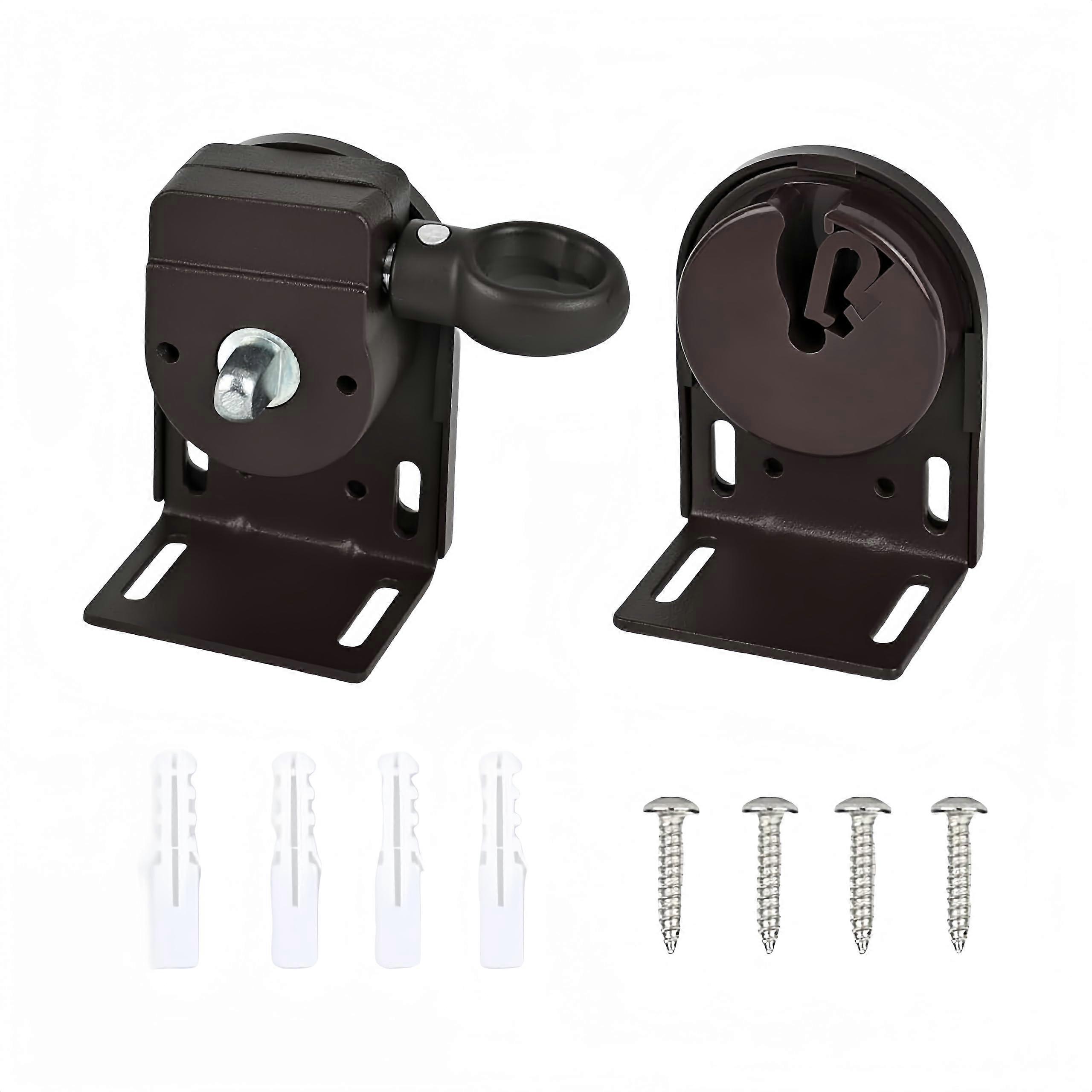 Roller Shade Bracket with Wide Compatibility for Indoor and Outdoor Blinds, Cordless Brown