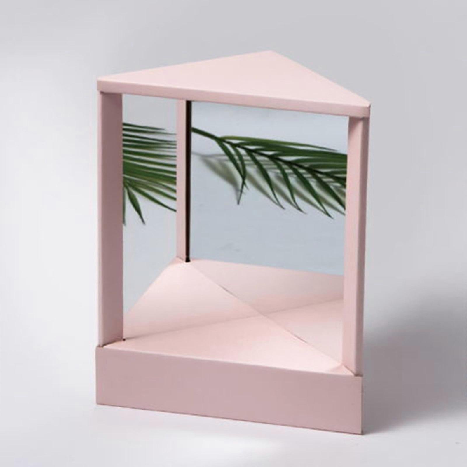 Xerdsx Non Reversing Mirror, Compatible with X, True Image Makeup Stand Mirror, Triangular Fixed Cosmetic Mirror