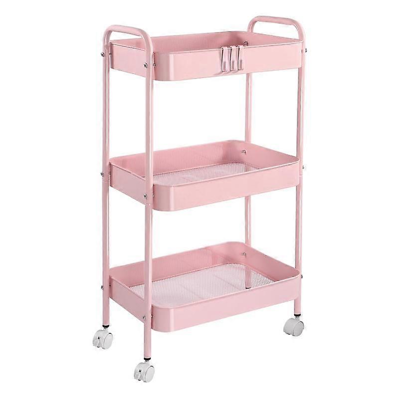 3-Tier Rolling Utility Cart with Wheels, Space-Saving Storage Organizer for Kitchen, Bathroom, Office and Dorm, Easy Assembly
