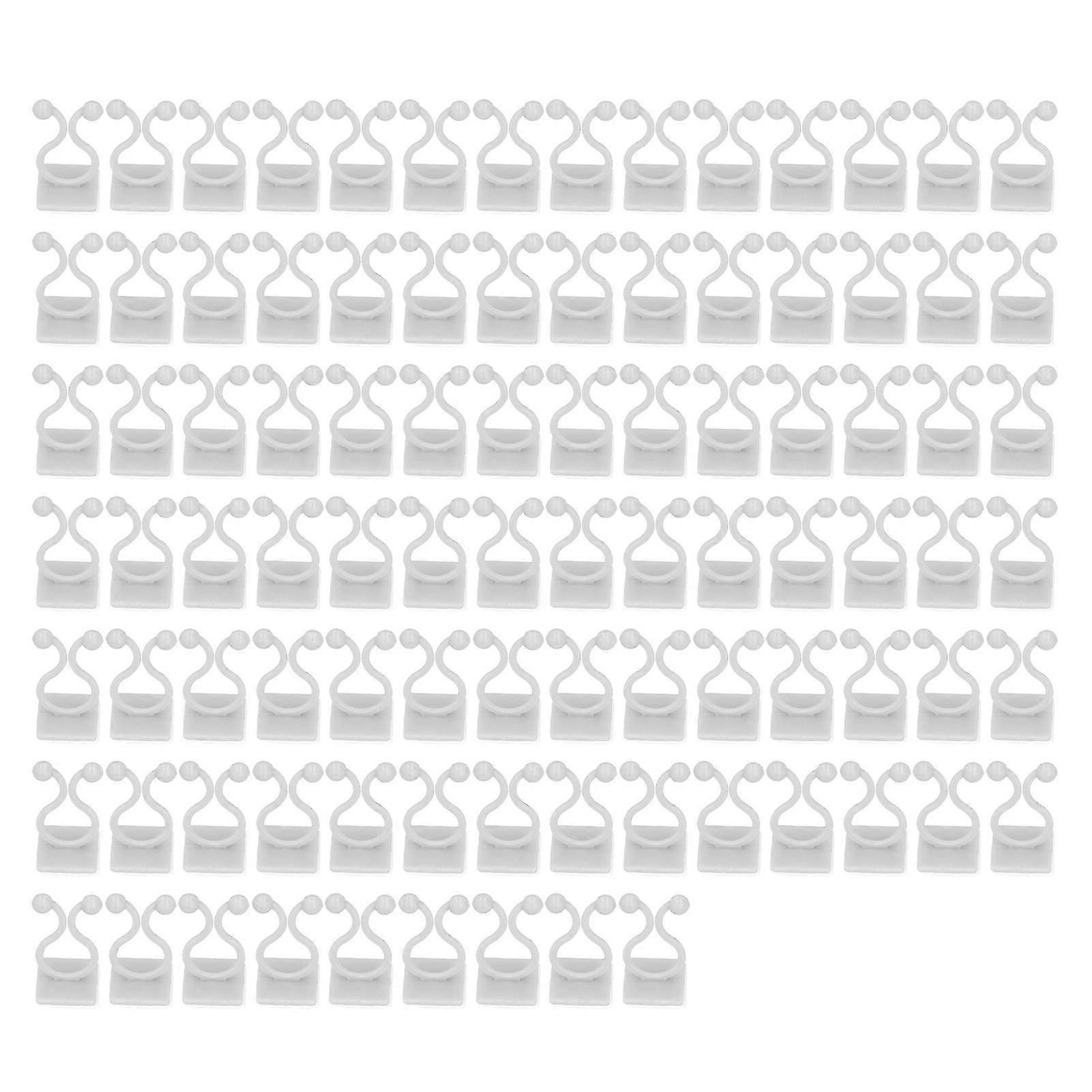 100 Pcs Self-Adhesive White Wall Mount Plant Clips