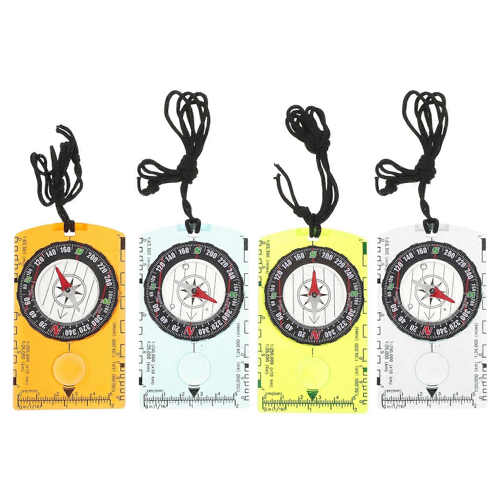 Navigation Compass with Map Ruler for Outdoor Hiking 4Pcs Explorer Set