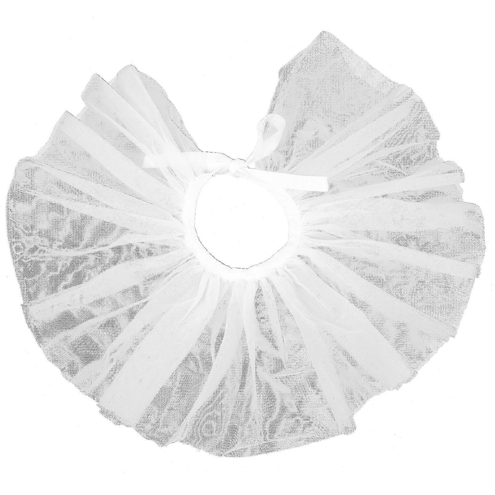 Decorative Clown Collar Ruffle White Tulle Fake Collar Accessory