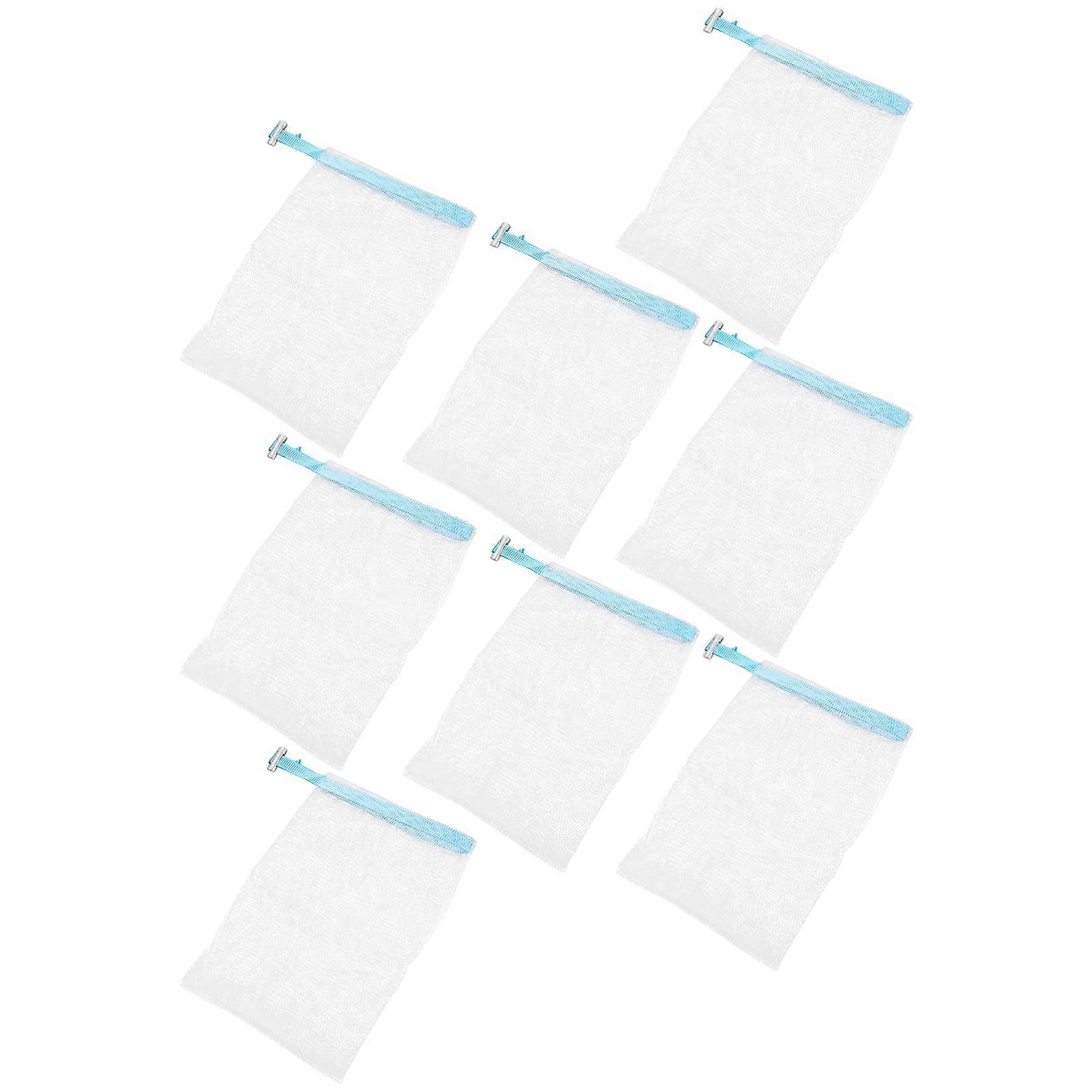 8pcs Mesh Soap Saver Bag with Drawstring for Gentle Exfoliation and Quick Dry Hanging