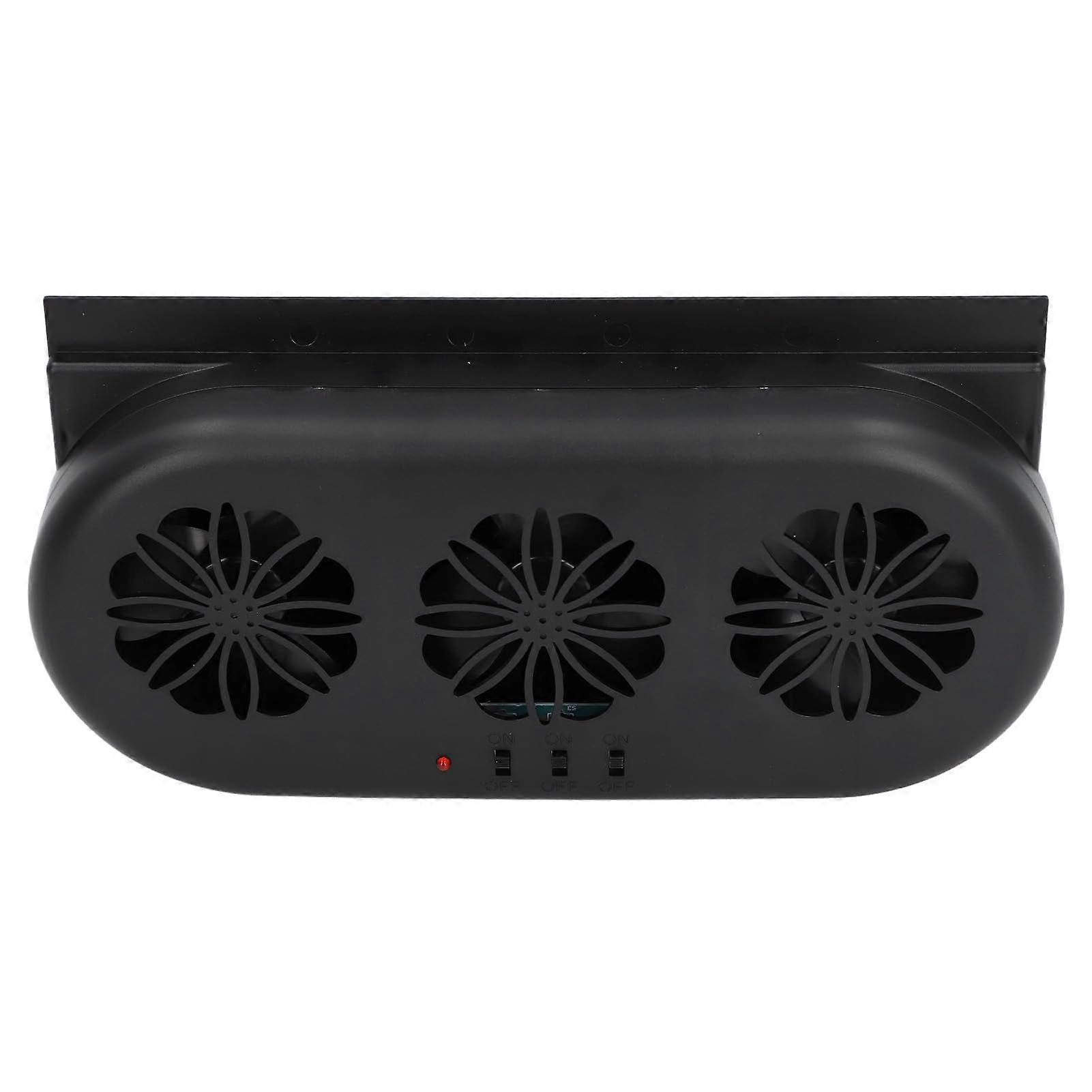 Car Window Exhaust Fan USB Powered Triple Ventilation System Quick Cooling Odor Removal